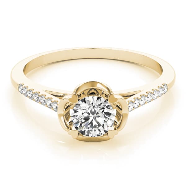 Engagement Ring, style 84878, On hand view in yellow gold