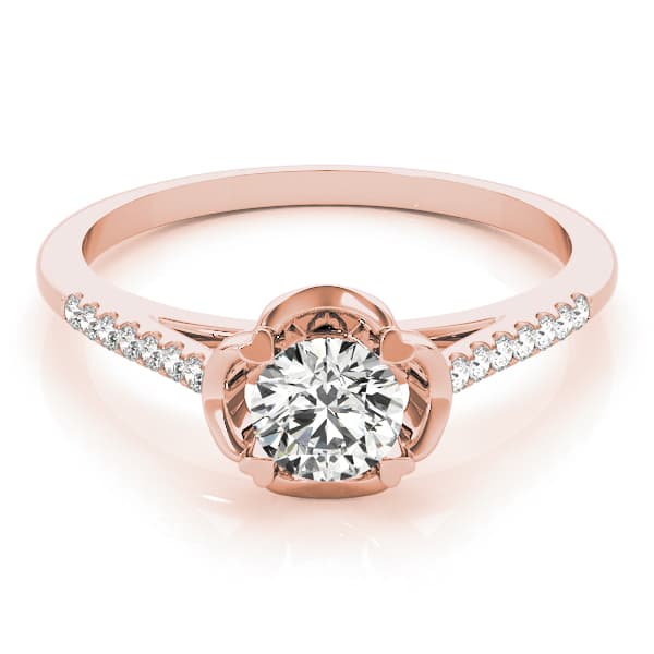 Engagement Ring, style 84878, On hand view in rose gold