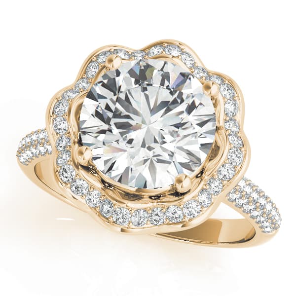 Engagement Ring, style 84879, Front view in yellow gold