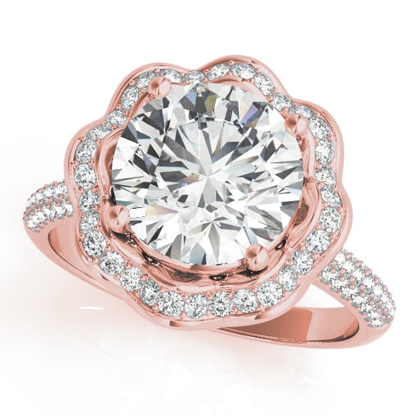 Engagement Ring, style 84879, Front view in rose gold