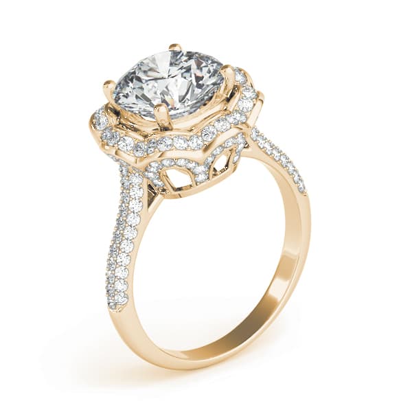 Engagement Ring, style 84879, Angle view in yellow gold