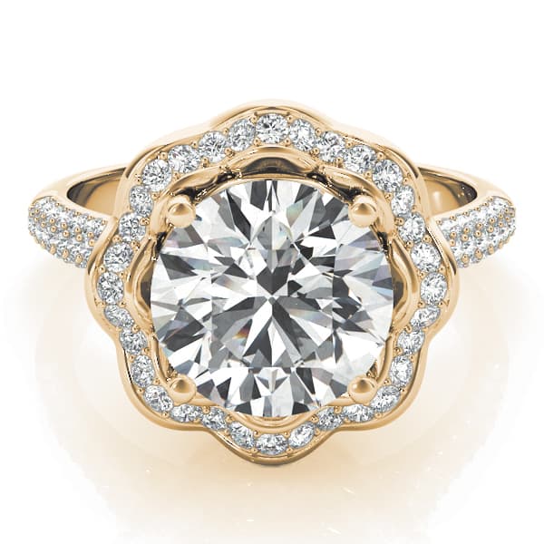 Engagement Ring, style 84879, On hand view in yellow gold