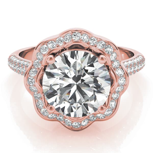 Engagement Ring, style 84879, On hand view in rose gold