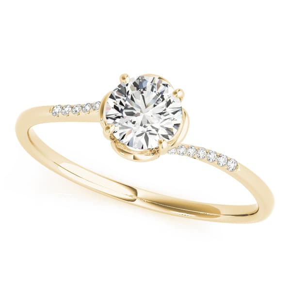 Bypass Floral Swirl Engagement Ring, style 84881, Front view in yellow gold