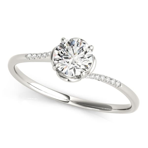 Bypass Floral Swirl Engagement Ring — style 84881 in 10k White Gold
