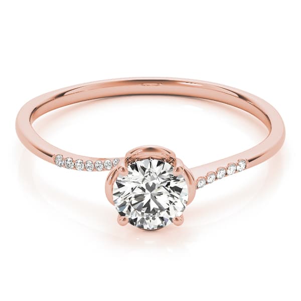Bypass Floral Swirl Engagement Ring, style 84881, On hand view in rose gold