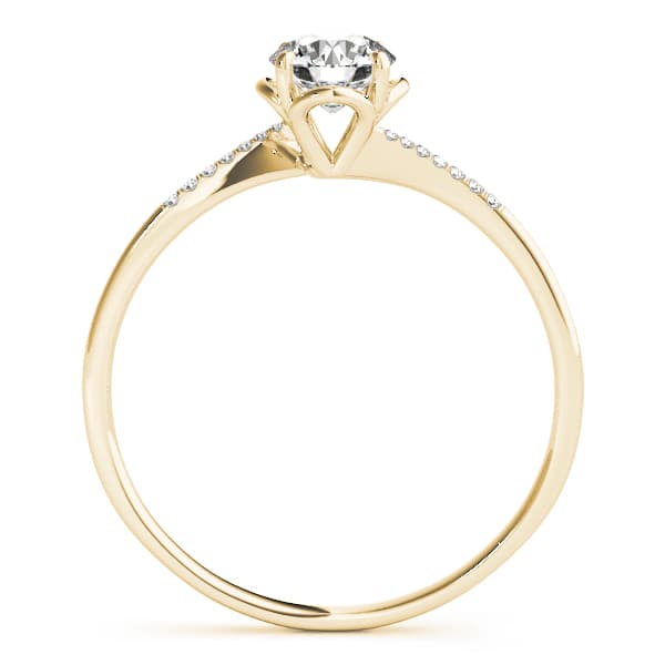 Bypass Floral Swirl Engagement Ring, style 84881, Side view in yellow gold