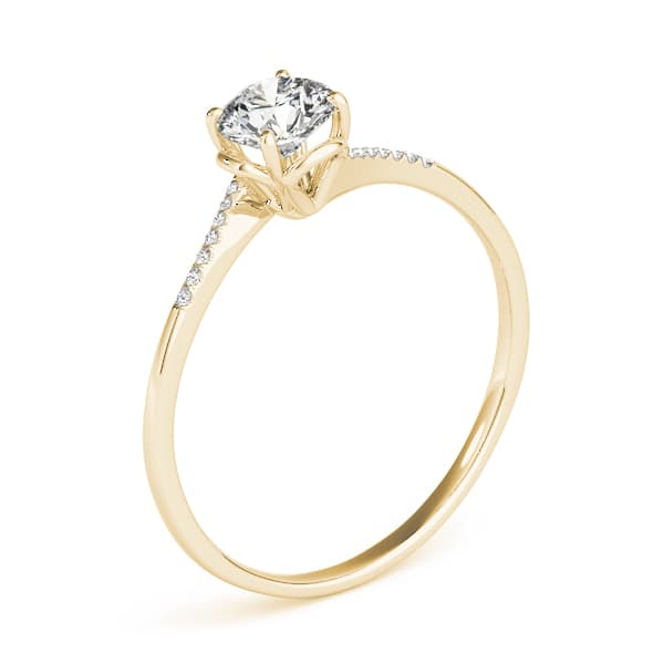 Bypass Floral Swirl Engagement Ring, style 84881, Top view in yellow gold