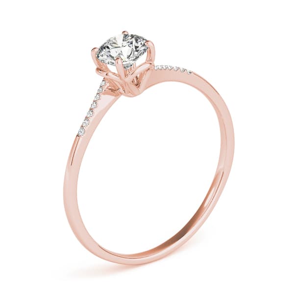 Bypass Floral Swirl Engagement Ring, style 84881, Top view in rose gold