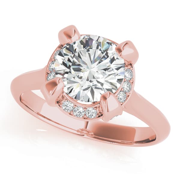 Engagement Ring, style 84884, Front view in rose gold