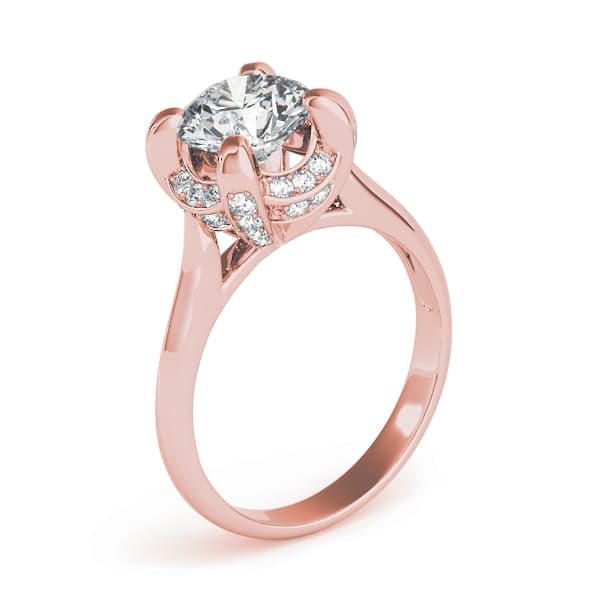 Engagement Ring, style 84884, Angle view in rose gold