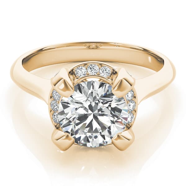 Engagement Ring, style 84884, On hand view in yellow gold