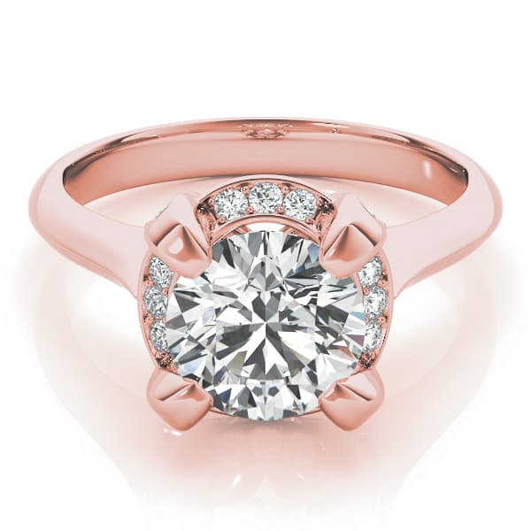 Engagement Ring, style 84884, On hand view in rose gold