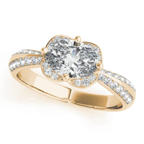 Engagement Ring, style 84885, Front view in yellow gold