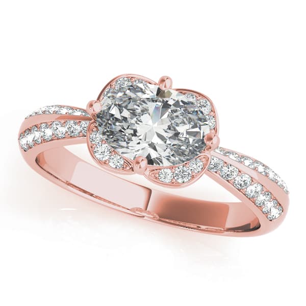Engagement Ring, style 84885, Front view in rose gold