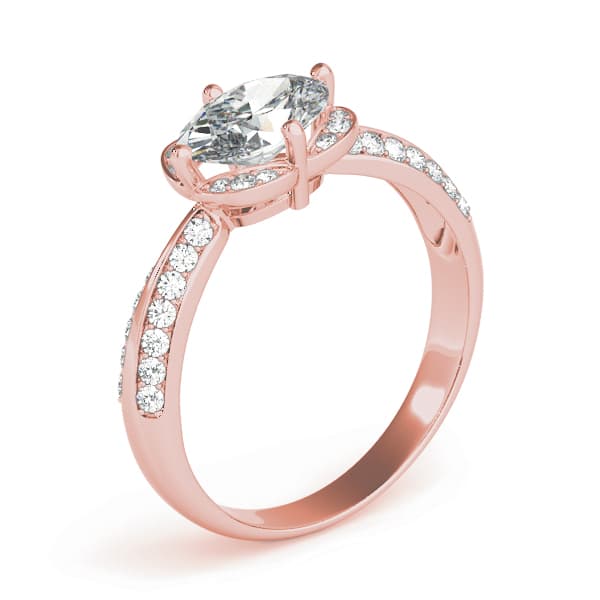 Engagement Ring, style 84885, Angle view in rose gold
