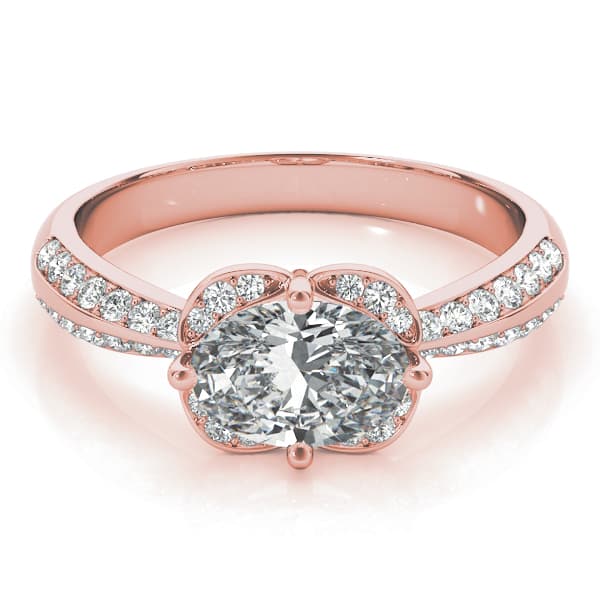 Engagement Ring, style 84885, On hand view in rose gold