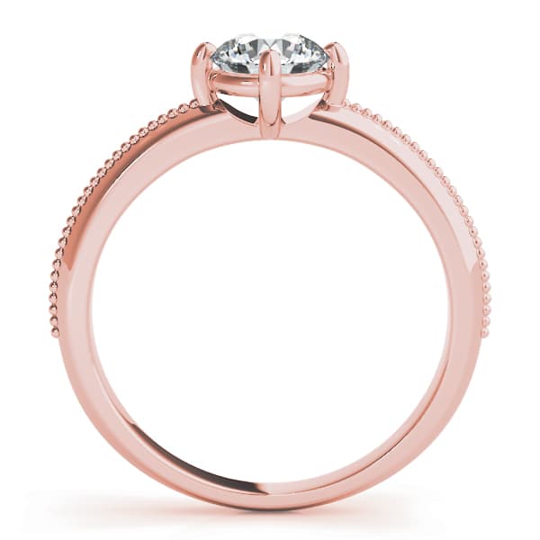 Engagement Ring, style 84887, Side view in rose gold