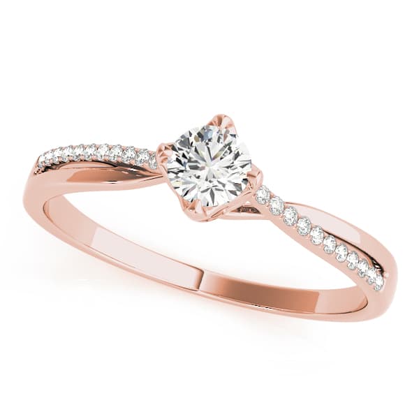 Engagement Ring, style 84888, Front view in rose gold