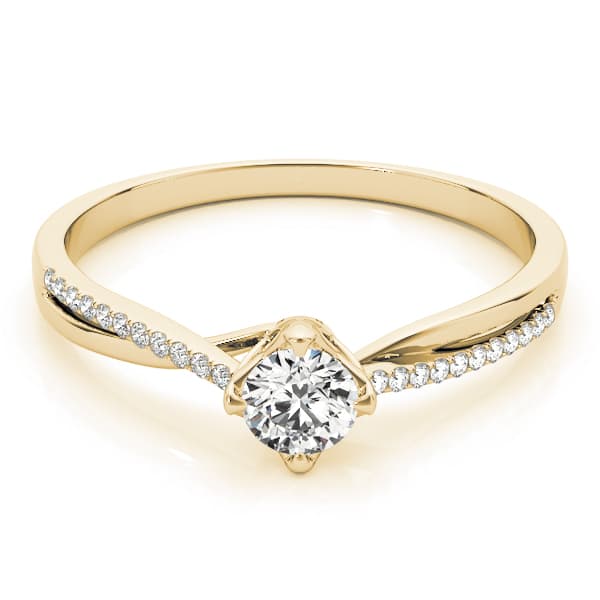 Engagement Ring, style 84888, On hand view in yellow gold