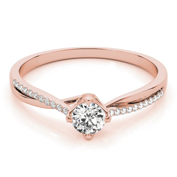 Engagement Ring, style 84888, On hand view in rose gold