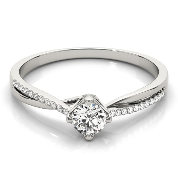 Engagement Ring, style 84888, On hand view in white gold or platinum
