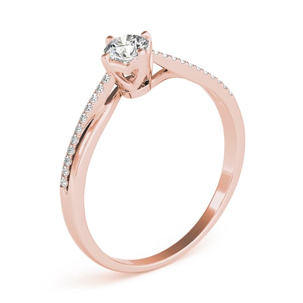 Engagement Ring, style 84888, Top view in rose gold