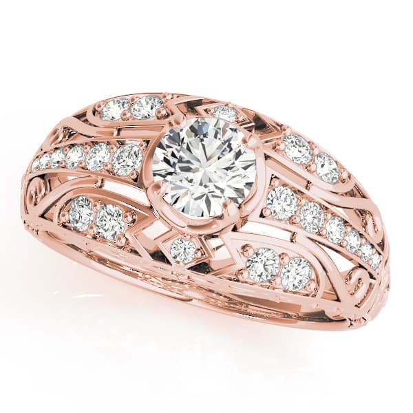 Engagement Ring, style 84889, Front view in rose gold