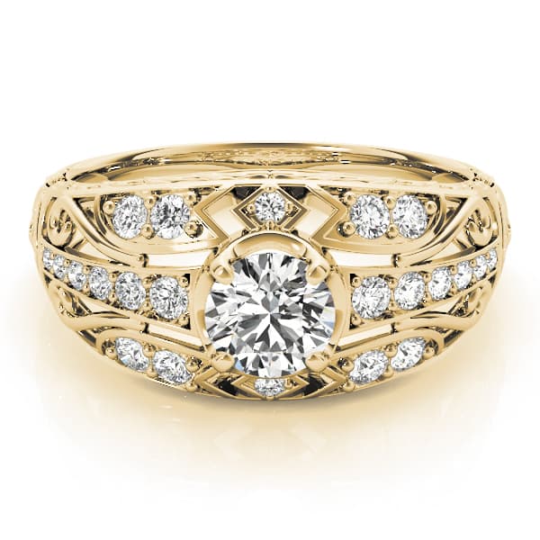 Engagement Ring, style 84889, On hand view in yellow gold