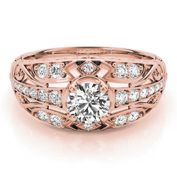 Engagement Ring, style 84889, On hand view in rose gold