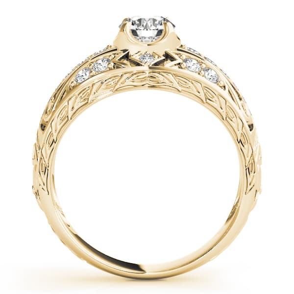 Engagement Ring, style 84889, Side view in yellow gold