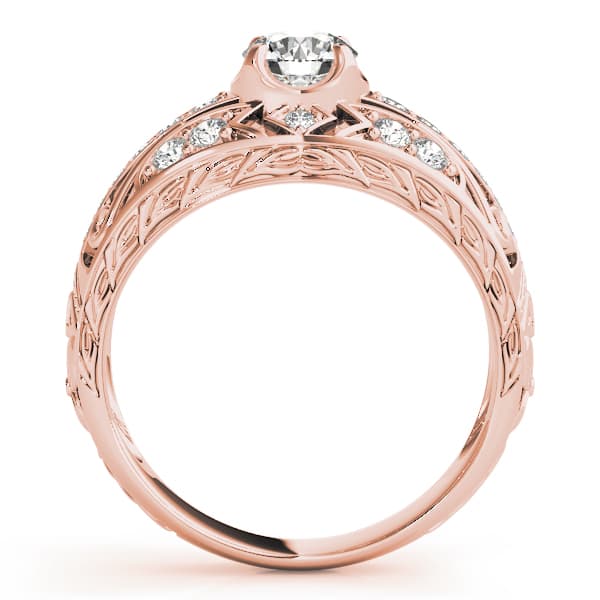 Engagement Ring, style 84889, Side view in rose gold