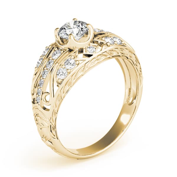Engagement Ring, style 84889, Top view in yellow gold