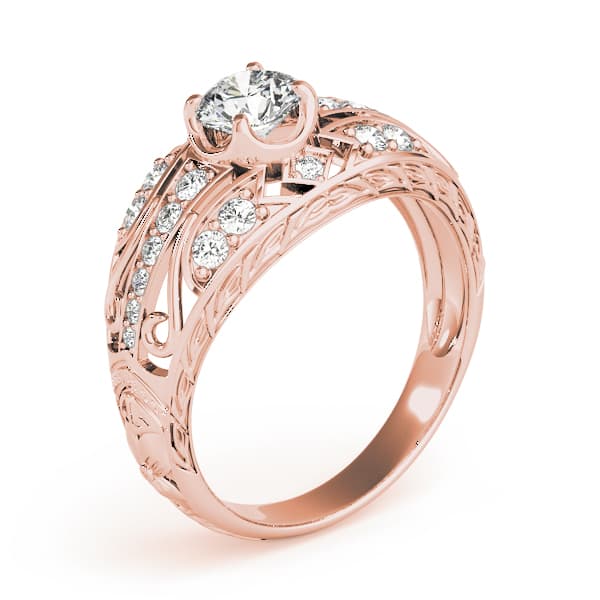 Engagement Ring, style 84889, Top view in rose gold
