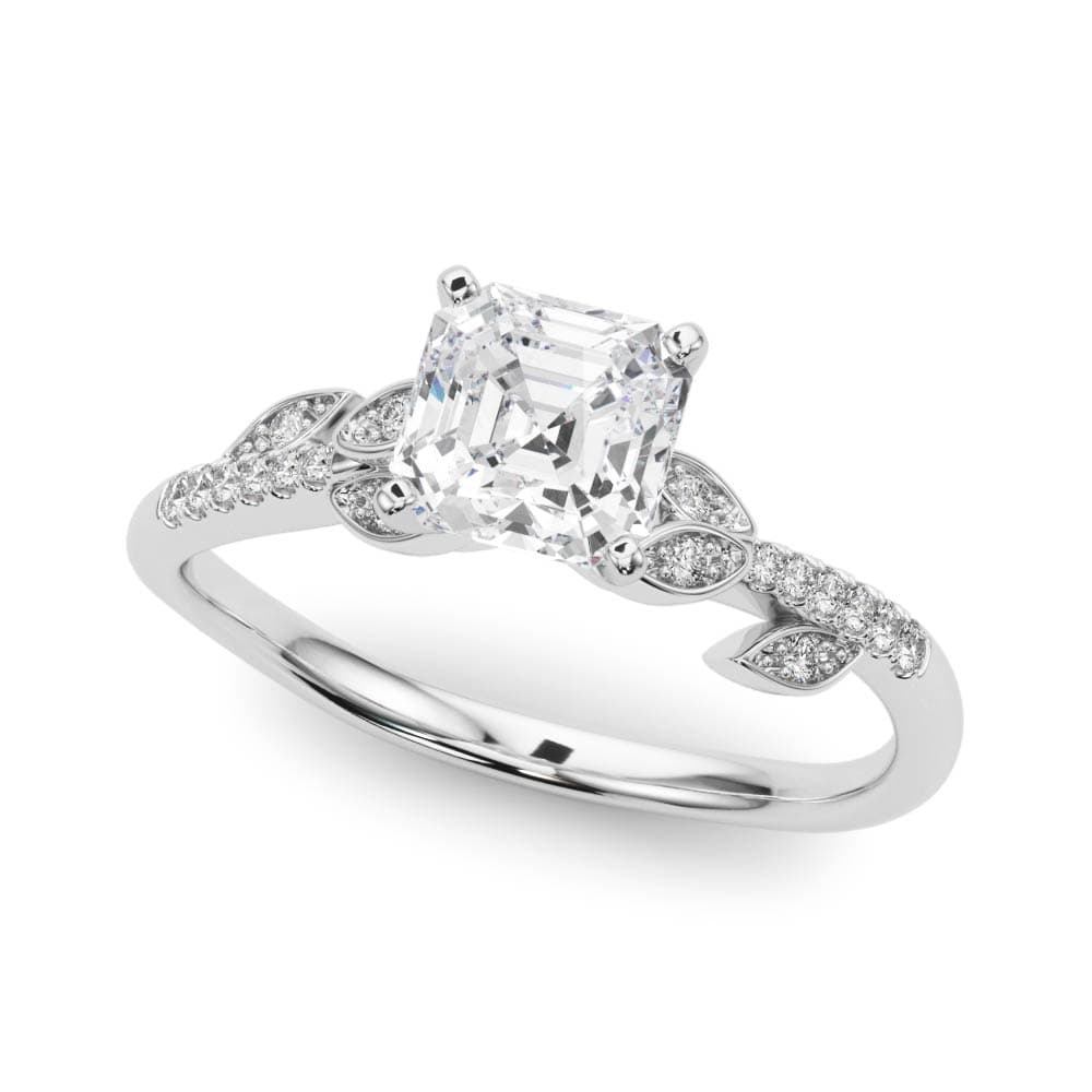 Accented Nature Inspired Engagement Ring — style 84890 in 10k White Gold