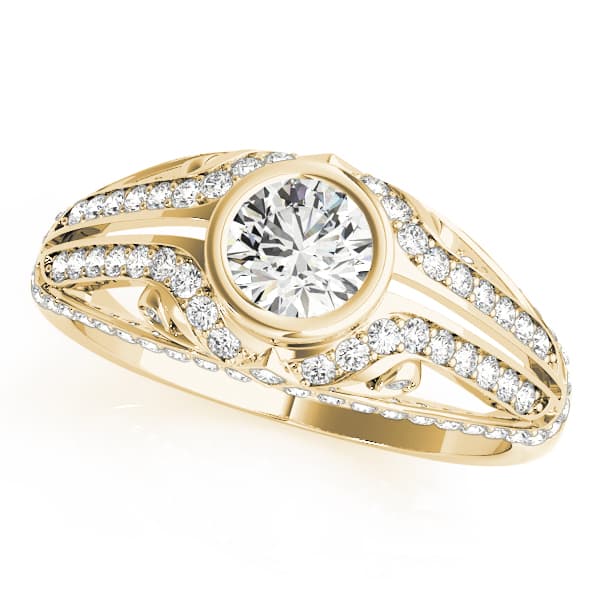 Engagement Ring, style 84892, Front view in yellow gold