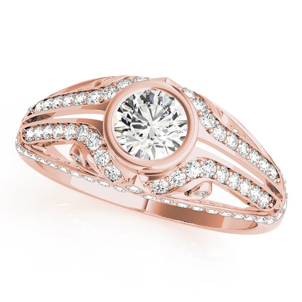 Engagement Ring, style 84892, Front view in rose gold