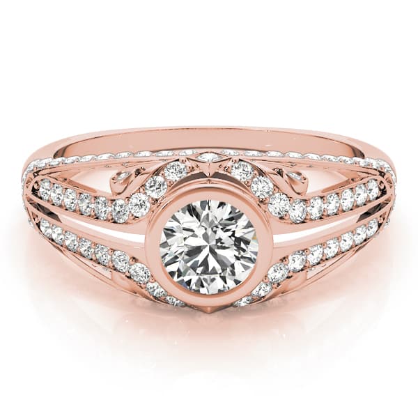 Engagement Ring, style 84892, On hand view in rose gold