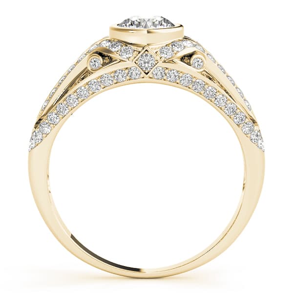 Engagement Ring, style 84892, Side view in yellow gold