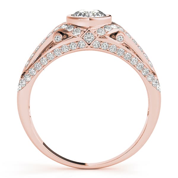 Engagement Ring, style 84892, Side view in rose gold
