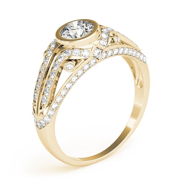 Engagement Ring, style 84892, Top view in yellow gold