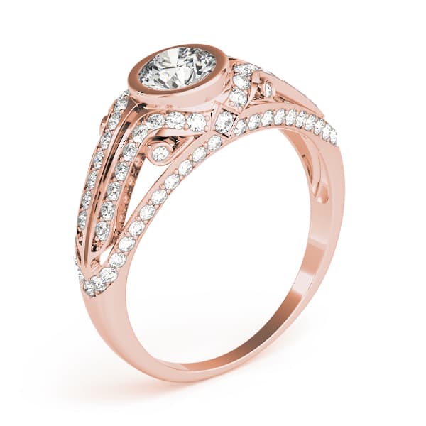 Engagement Ring, style 84892, Top view in rose gold
