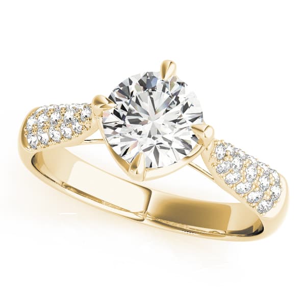 Engagement Ring, style 84894, Front view in yellow gold