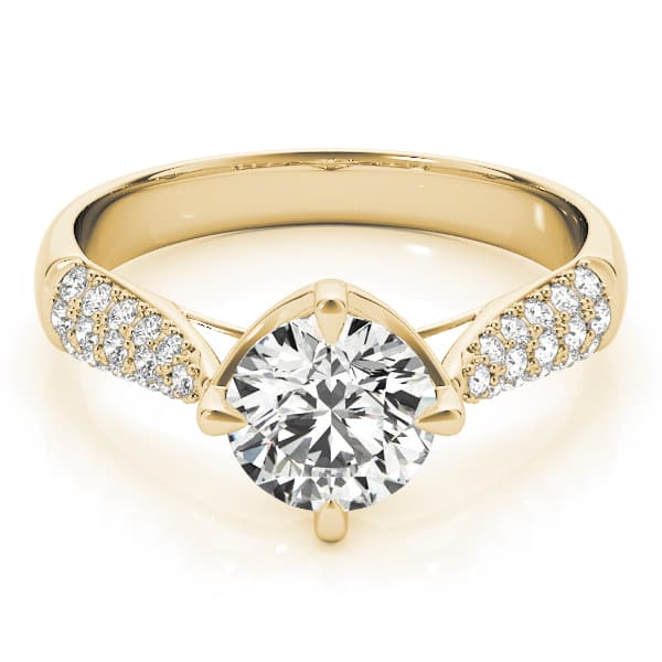 Engagement Ring, style 84894, On hand view in yellow gold