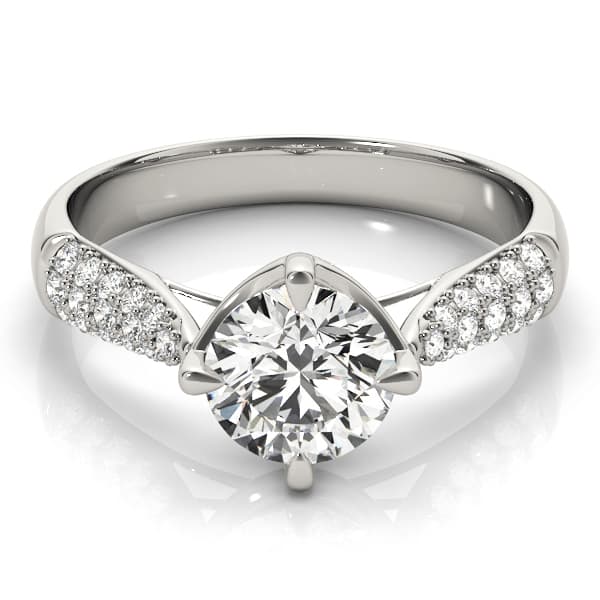 Engagement Ring, style 84894, On hand view in white gold or platinum