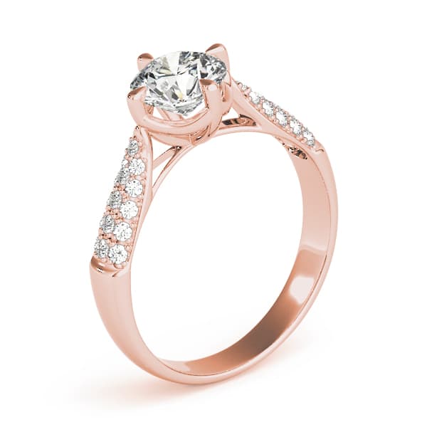 Engagement Ring, style 84894, Top view in rose gold