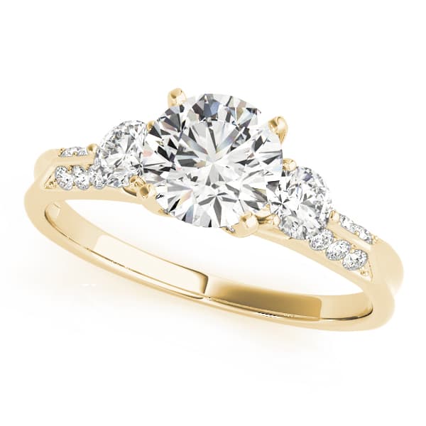 Engagement Ring, style 84895, Front view in yellow gold