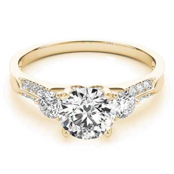 Engagement Ring, style 84895, On hand view in yellow gold