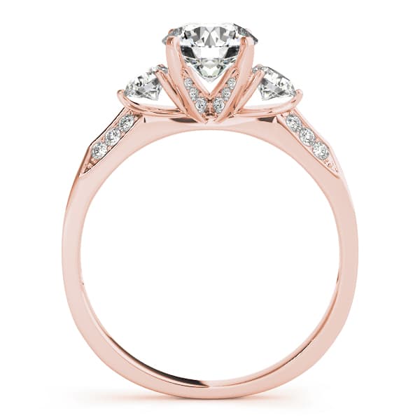 Engagement Ring, style 84895, Side view in rose gold