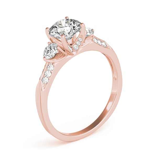 Engagement Ring, style 84895, Top view in rose gold